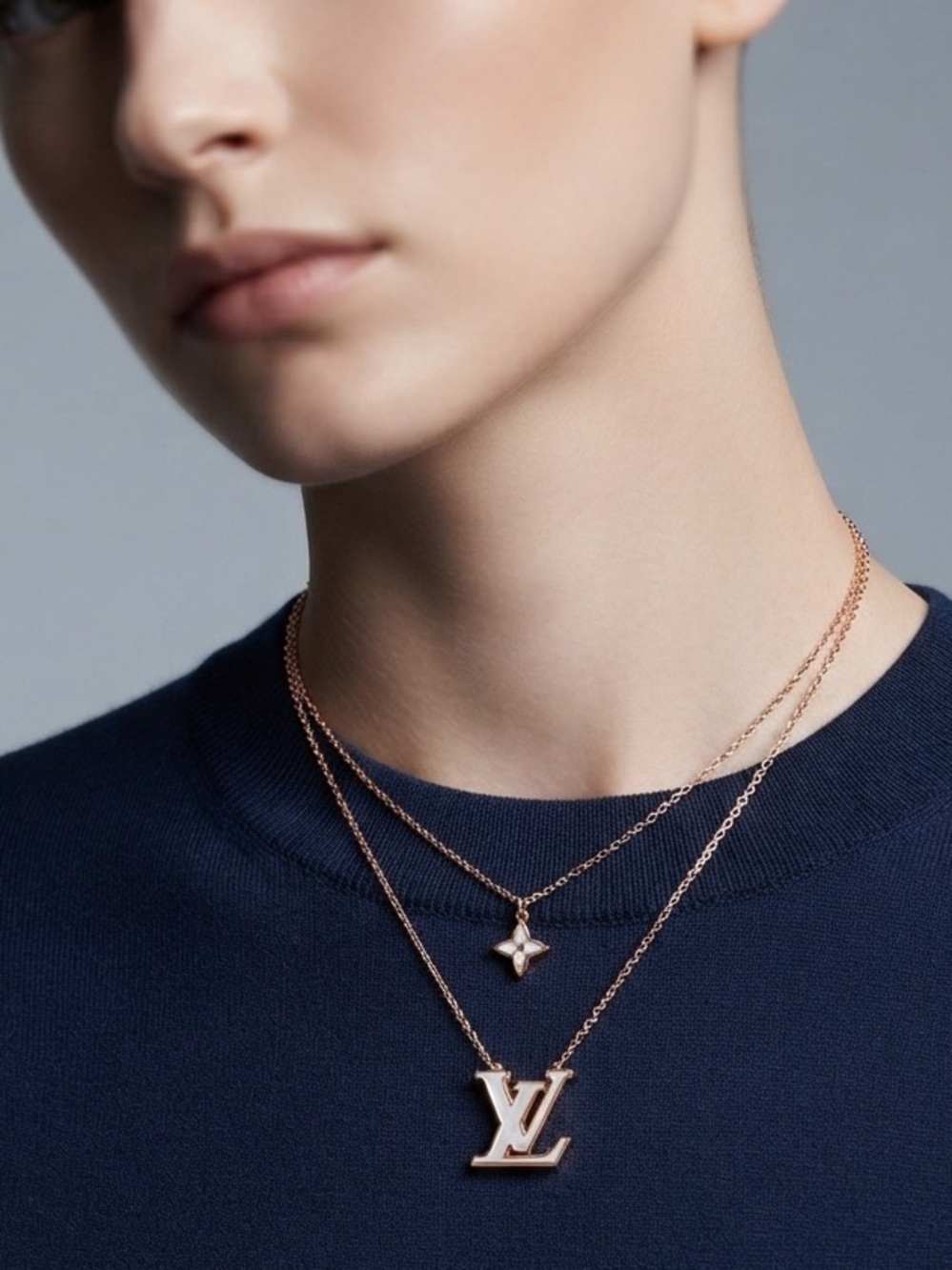 Louis Vuitton Pink Logo Monogram Necklace